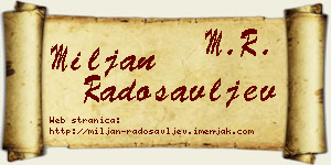 Miljan Radosavljev vizit kartica